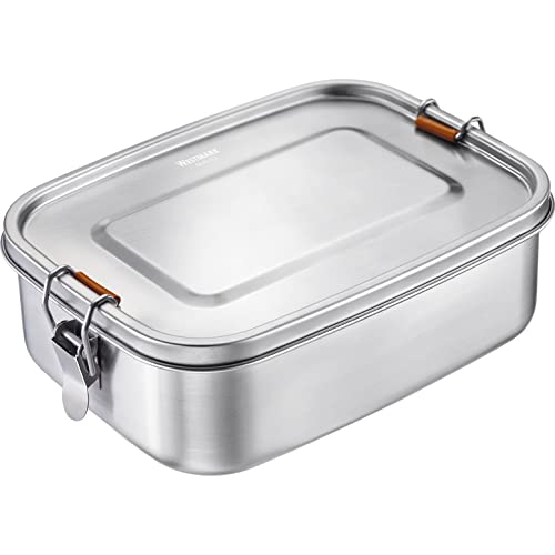 Westmark Lunch Box, Füllvolumen: 1100 ml, Mit Silikon-Dichtungsring, Einsetzbare Trennwand, Rostfreier Edelstahl/Silikon, Viva Mini, Silber, 23582270 von Westmark