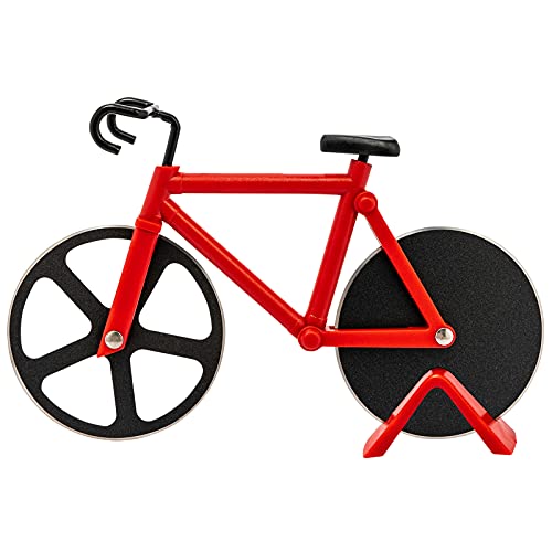 Westmark Pizzaschneider, In Fahrrad-Optik, Mit Ständer, Rostfreier Edelstahl/Kunststoff, Fuentez, Schwarz/Rot, 13292260 von Westmark