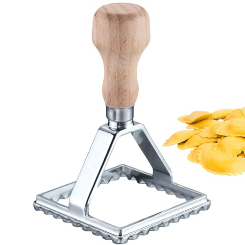 Westmark Ravioli-Ausstecher Giulia – Praktischer Quadrat-Ausstecher zum Ausstechen von selbstgemachten Nudeln und Gebäckteig, eckig, 70 x 70 mm – Zink, Buchenholz von Westmark