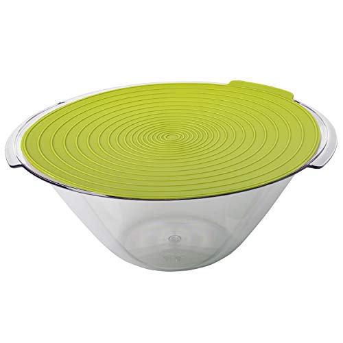 Westmark Salat-/Servierschüssel, mit Haltegriffen und Deckel, Fassungsvermögen: 4 Liter, ø 32 cm, Kunststoff, BPA-frei, Fresh, Farbe: Grün/Klar, 2440227A von Westmark