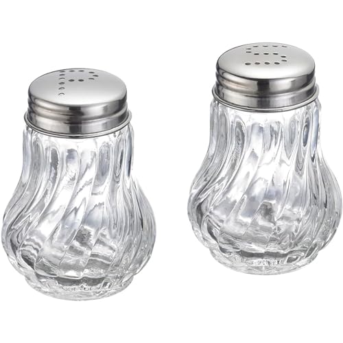 Westmark Salz- und Pfefferstreuer-Set, 2-tlg., Fassungsvermögen: je 50 ml, Glas/Rostfreier Edelstahl, Berlin, Silber/Transparent, 65362270 von Westmark