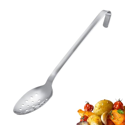 Westmark Schöpflöffel Pro – Edelstahl Kochlöffel mit Lochung & Aufhängehaken – Praktischer Gemüselöffel & Servierlöffel – Silber, 38 cm von Westmark