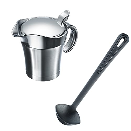 Westmark Soßen-Set, 2tlg., 1 Thermo-Sauciere mit Klappdeckel, 0,5 l + 1 Soßenkelle Gentle, Länge: 29 cm, Rostfreier Edelstahl/ABS/PP/PA, Silber/Schwarz, 622422E6 von Westmark