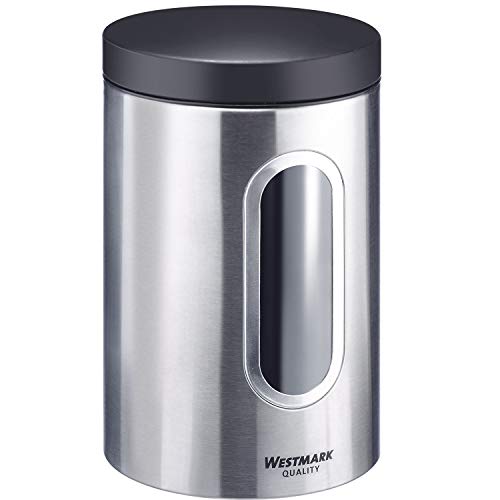 Westmark Vorratsdose mit Deckel & Fenster - ø 13 cm - BPA-freier Küchen Organizer - 100% rostfreier Edelstahl - in 3 Größen erhältlich (2300 ml) von Westmark