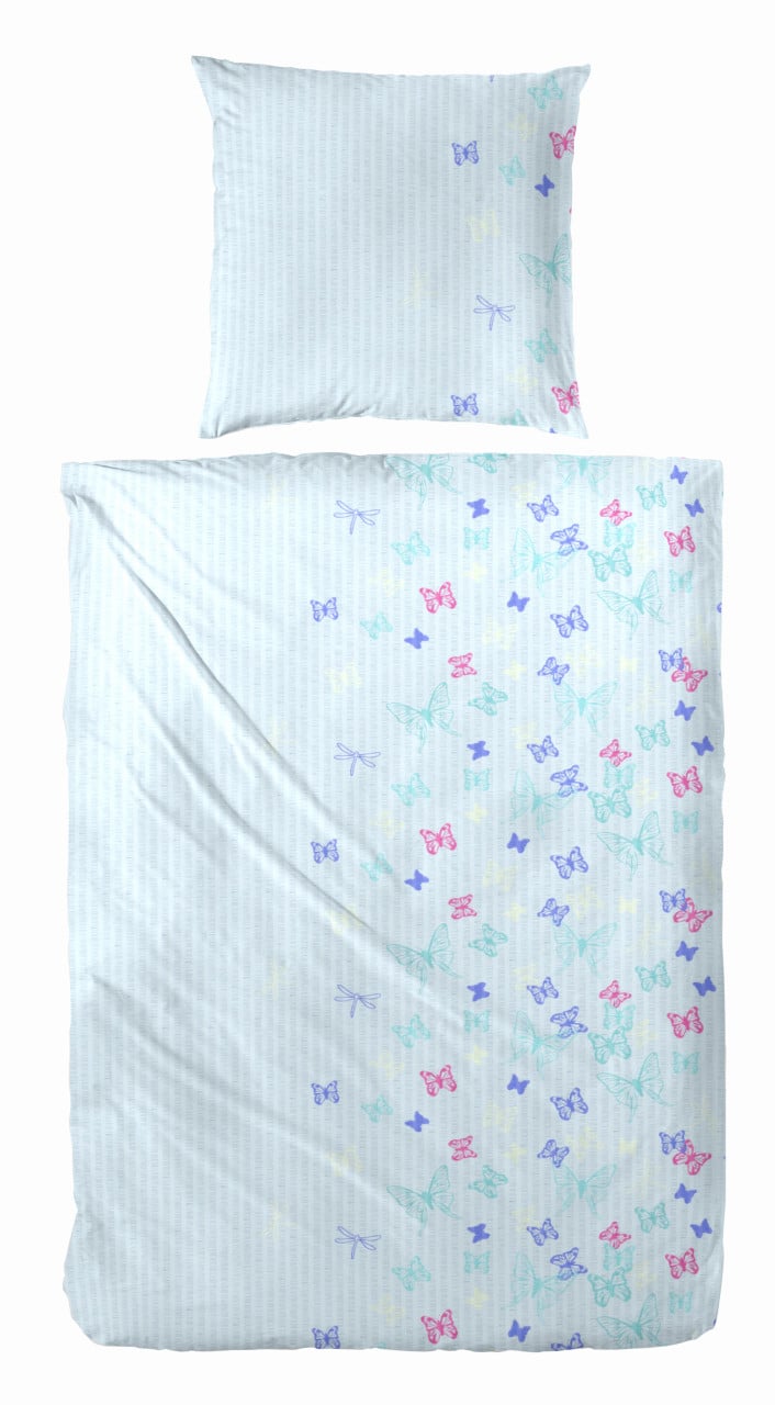 Westminster Bettwäsche Mikrofaser Schmetterlinge blau 135 x 200 cm von Westminster Heimtextil