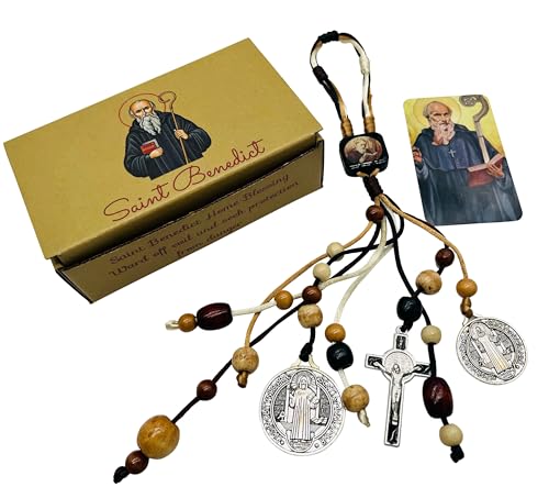 St. Benedikt Home Blessing Türhänger mit Heiligenkarte Haussegen Deluxe Edition Geschenkset von Westmon Works