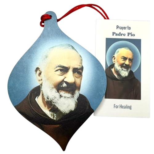 St. Padre Pio Ornament Holz Weihnachtsdekoration mit Heiligem Gebet Heilige Karte Set Made in USA St. Padre Pio Ornament Holz Weihnachtsdekoration mit Heiligem Gebet Heilige Karte Set Made in USA von Westmon Works