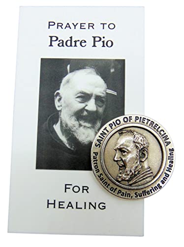 Westmon Works St. Pio Token Metall Schutzpatron Saint Gebet für Heilung Pack mit Heiligen Karten Set wird in Italien hergestellt von Westmon Works