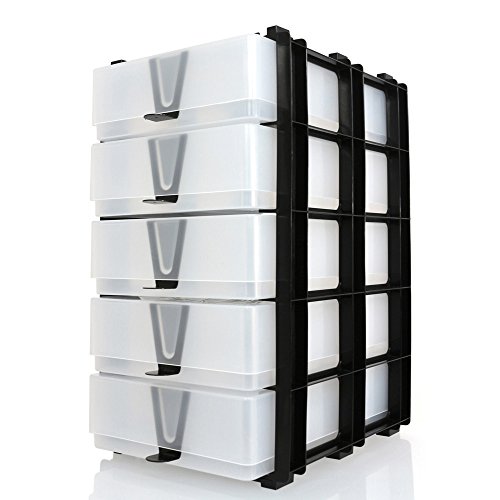 WestonBoxes A5 Kastenpfahl, stapelbare Bastelaufbewahrungsbox Einheit inkl. Kunststoff A5 Aufbewahrungsboxen mit Deckel (Klar/Transparent) von WestonBoxes