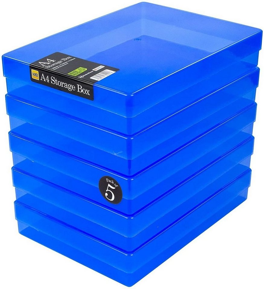 WestonBoxes Aufbewahrungsbox Variocolors A4 Aufbewahrungsbox blau transparent 312x225x57mm (5 St) von WestonBoxes