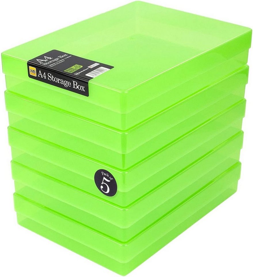 WestonBoxes Aufbewahrungsbox Variocolors A4 Aufbewahrungsbox grün transparent 312x225x57mm (10 St) von WestonBoxes