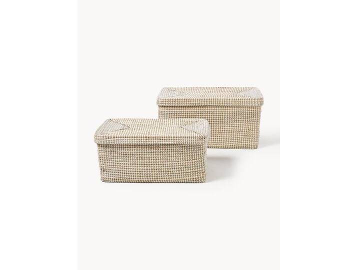 Aufbewahrungsboxen Aleya aus Seegras mit Deckel, 2er-Set von Westwing-Collection