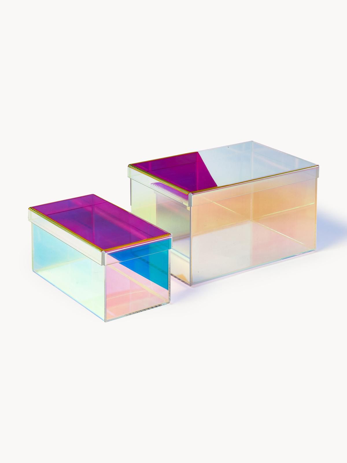 Aufbewahrungsboxen Lacy aus Acrylglas, 2er-Set von Westwing Collection