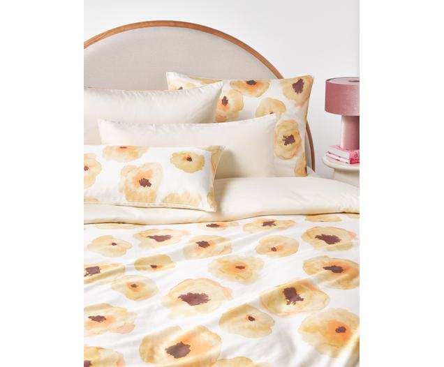 Baumwollsatin-Bettdeckenbezug Fiorella mit Blumen-Print von Westwing Collection