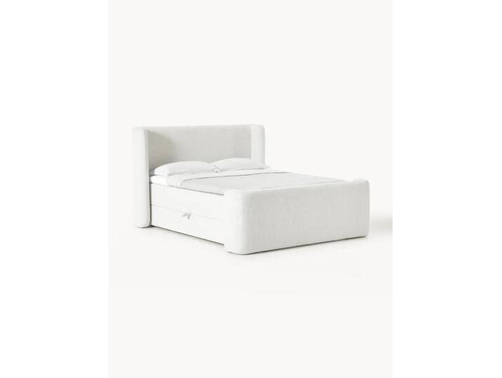 Bouclé-Boxspringbett Perla mit Stauraum von Westwing-Collection