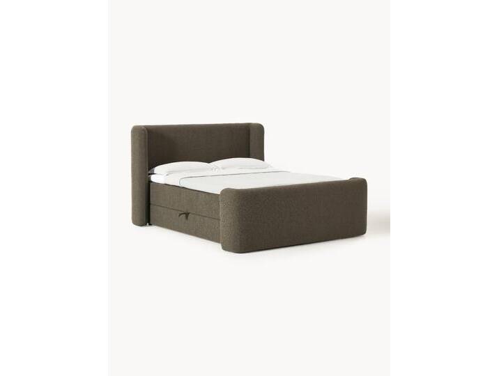Bouclé-Boxspringbett Perla mit Stauraum von Westwing-Collection