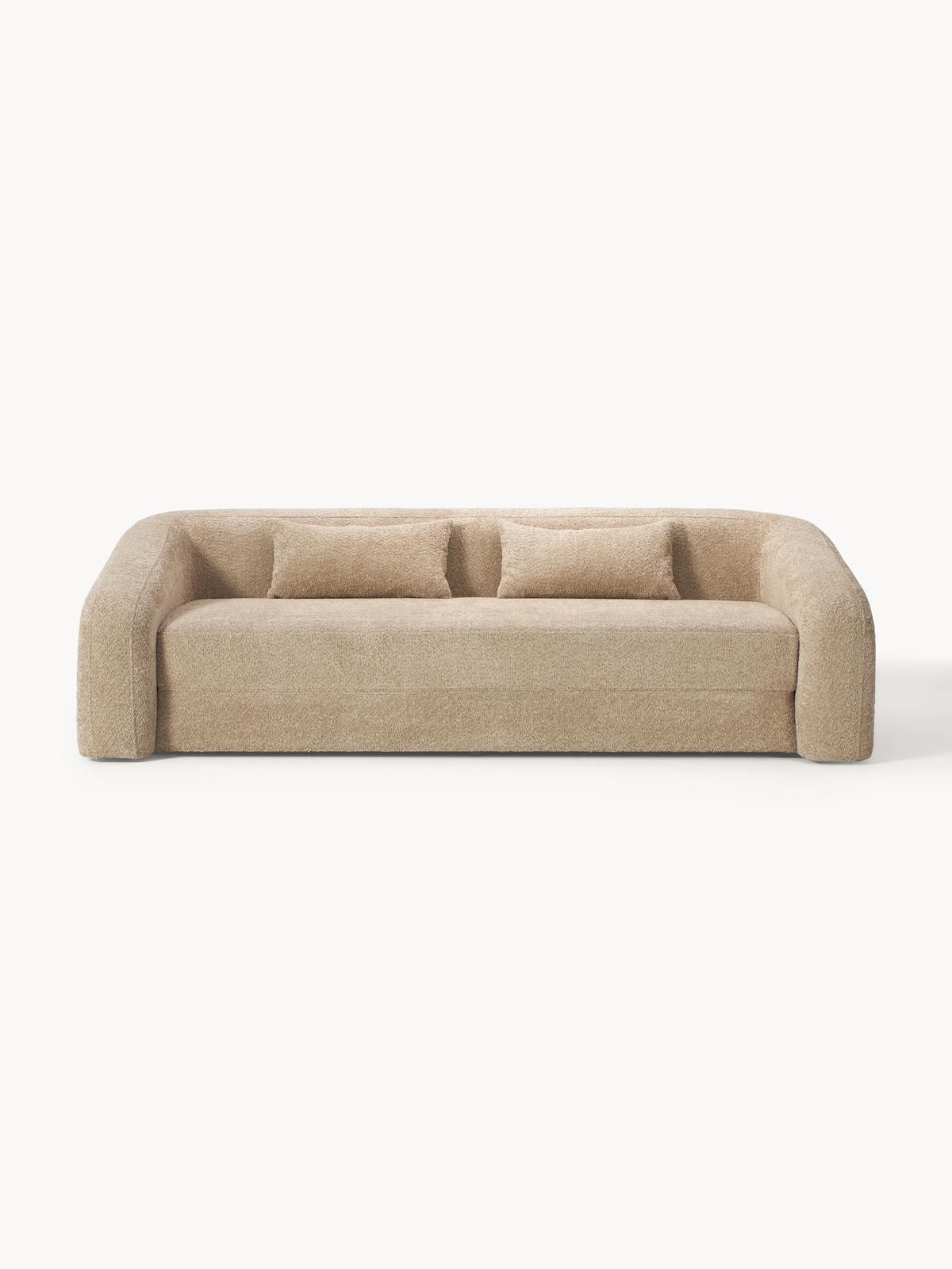 Schlafsofa Eliot (3-Sitzer) aus Teddy-Bouclé von Westwing Collection