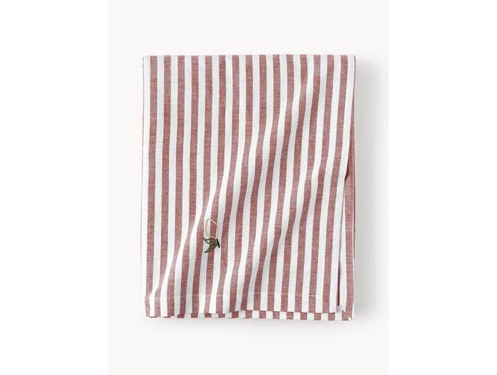 Gestreifte Tischdecke Melony mit gestickten Motiven von Westwing-Collection