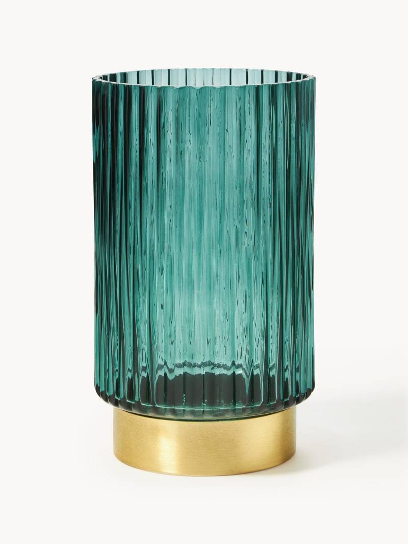 Glas-Vase Lene mit Metallsockel, H 20 cm von Westwing Collection