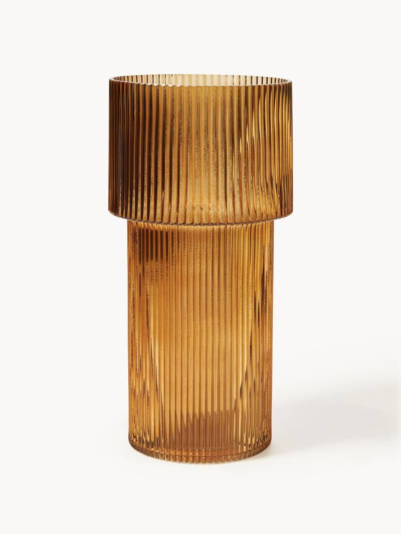 Glas-Vase Lija mit geriffelter Oberfläche, H 30 cm von Westwing Collection