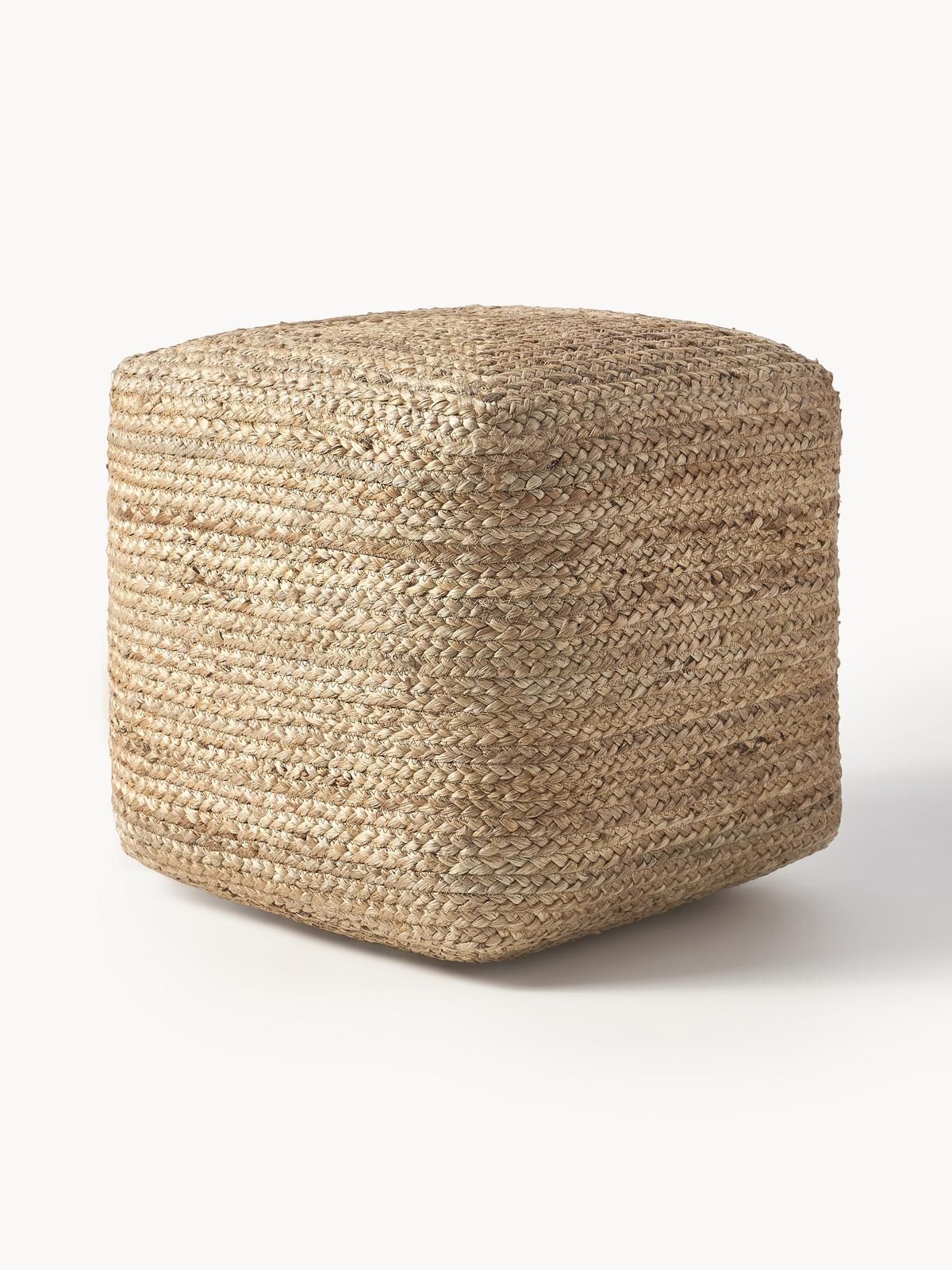 Handgefertigter Pouf Bono aus Jute von Westwing Collection