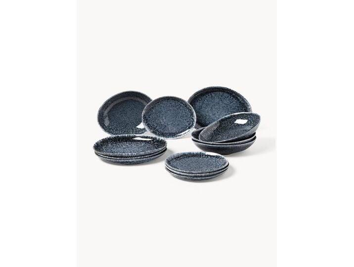 Handgemachtes Geschirr-Set Macey in organischer Form, 4 Personen, 12er-Set von Westwing-Collection