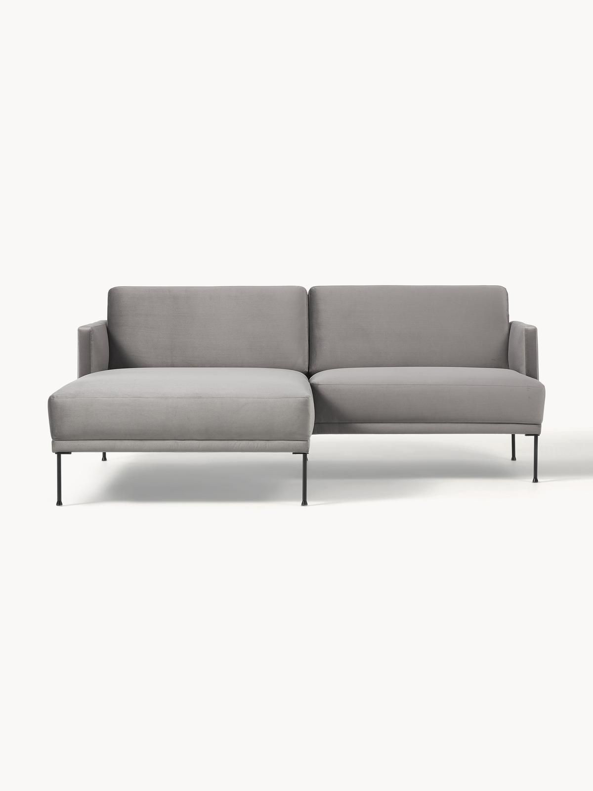 Kleines Samt-Ecksofa Fluente von Westwing Collection