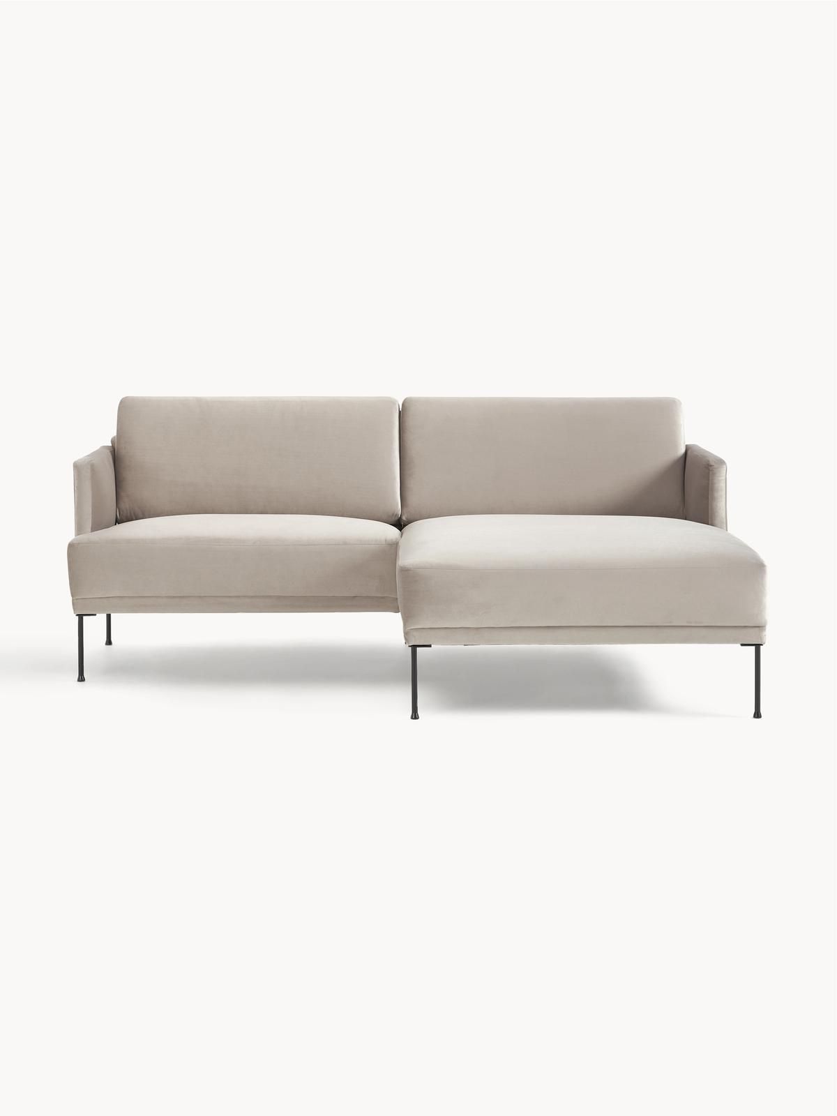 Kleines Samt-Ecksofa Fluente von Westwing Collection