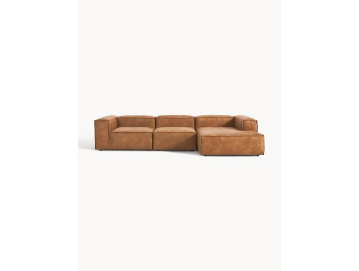 Modulares Ecksofa Lennon aus recyceltem Leder von Westwing-Collection
