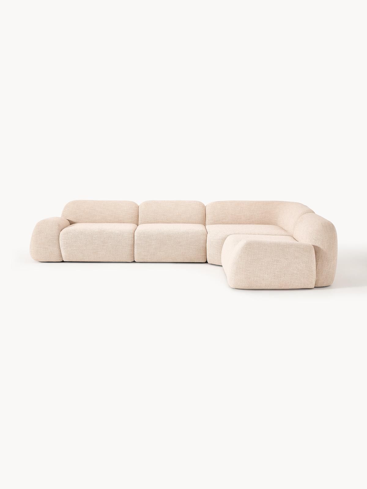 Modulares Ecksofa Wolke (4-Sitzer) aus Bouclé von Westwing Collection