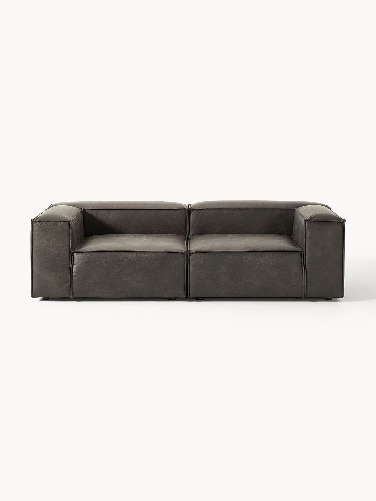 Modulares Sofa Lennon (3-Sitzer) aus recyceltem Leder von Westwing Collection