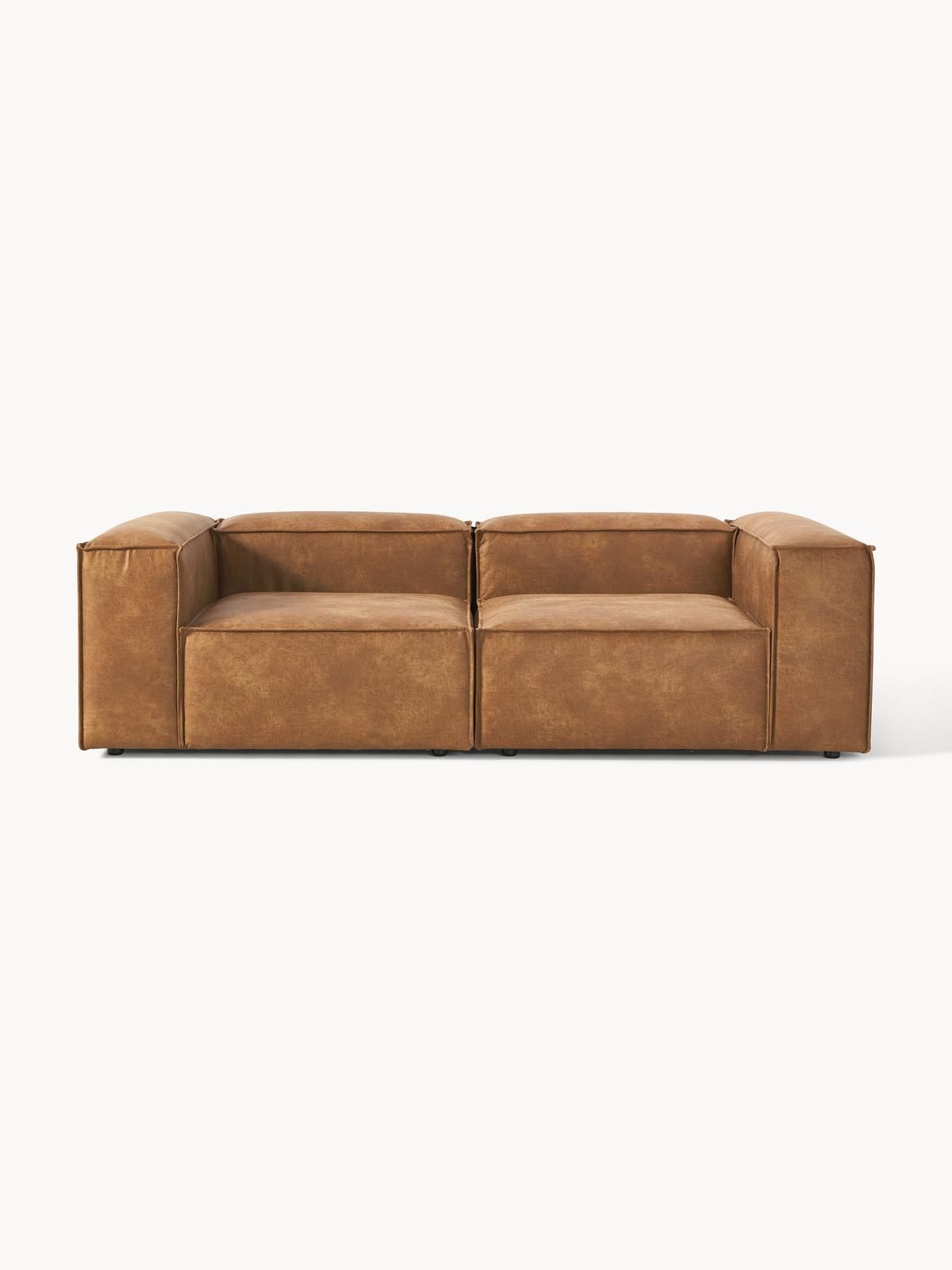 Modulares Sofa Lennon (3-Sitzer) aus recyceltem Leder von Westwing Collection