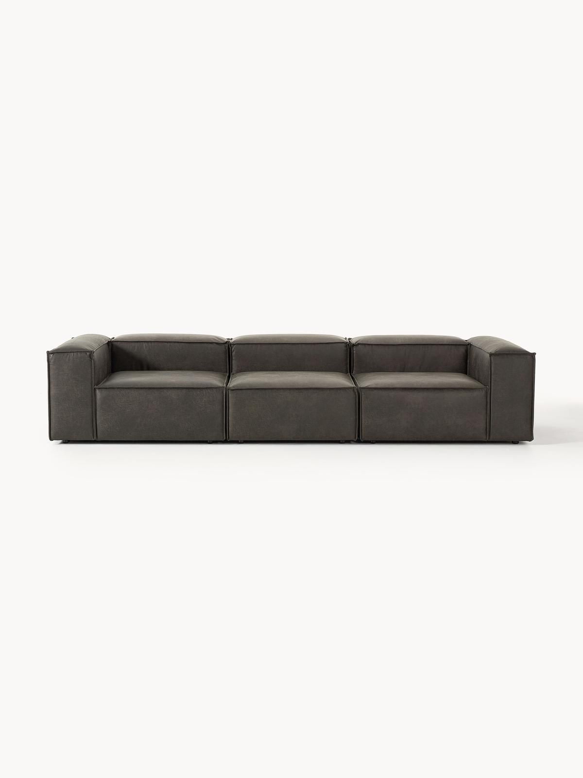 Modulares Sofa Lennon (4-Sitzer) aus recyceltem Leder von Westwing Collection