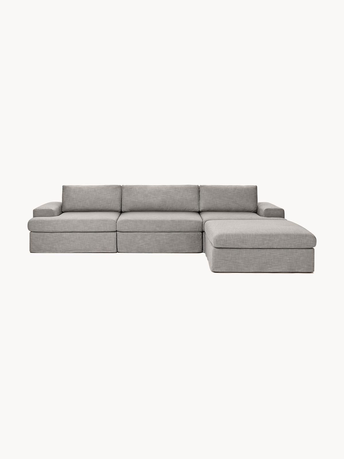 Modulares Sofa Russell (4-Sitzer) mit Hocker, mit abnehmbaren Bezügen von Westwing Collection