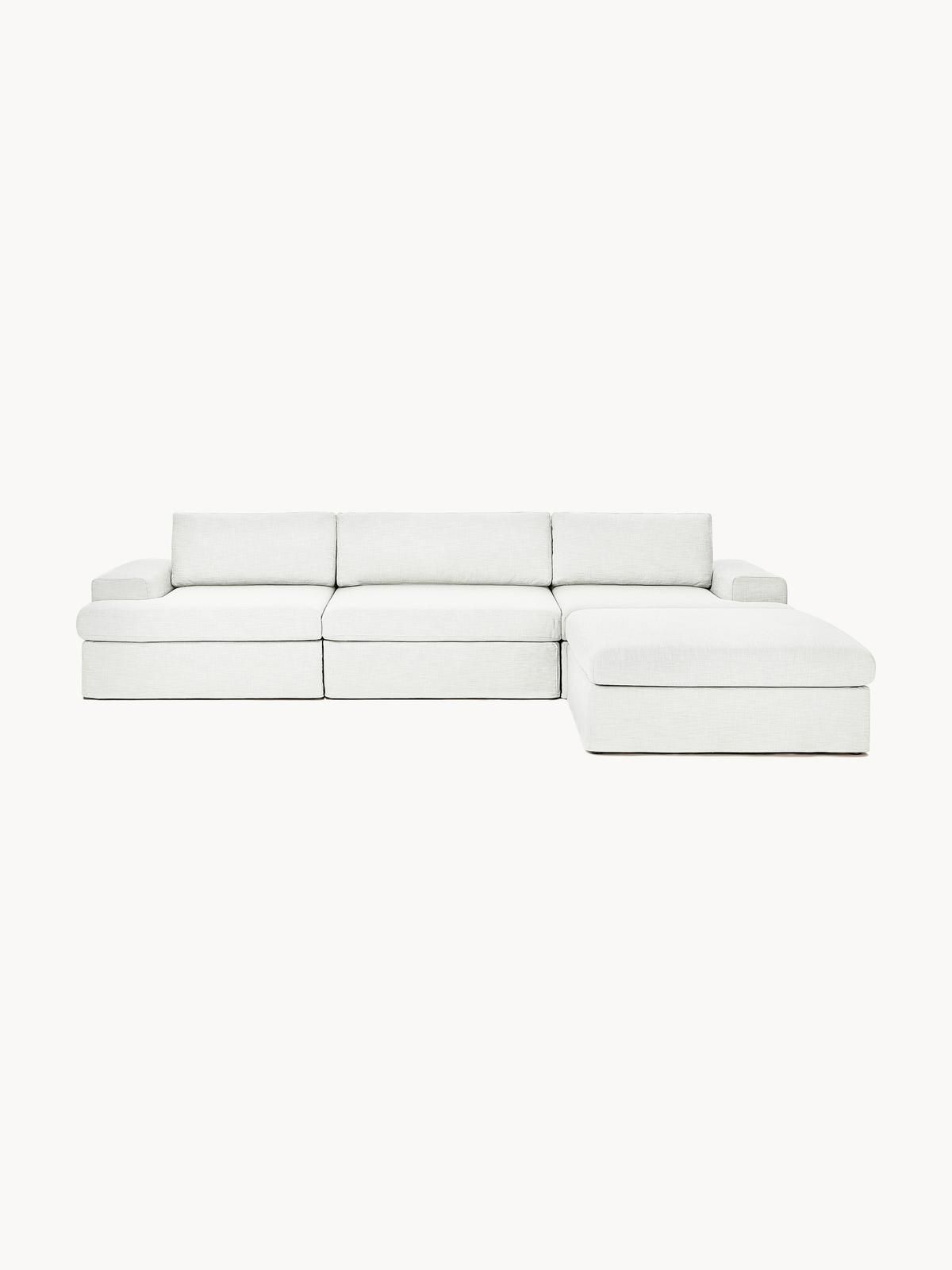 Modulares Sofa Russell (4-Sitzer) mit Hocker, mit abnehmbaren Bezügen von Westwing Collection