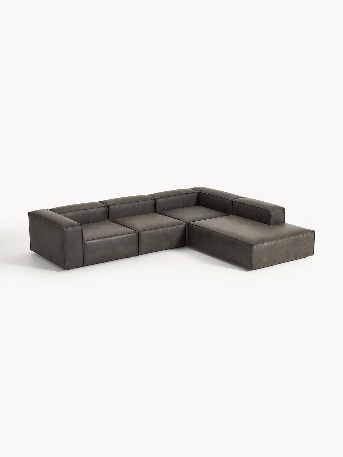 Modulares XL-Ecksofa Lennon aus recyceltem Leder von Westwing Collection