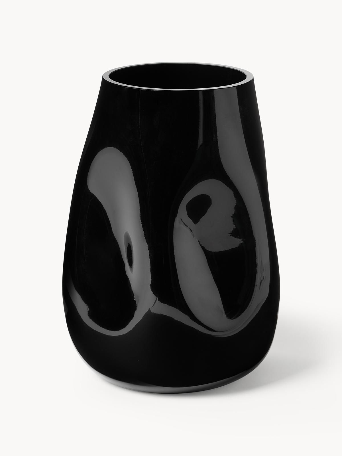 Mundgeblasene Glas-Vase Obsidian, H 26 cm von Westwing Collection