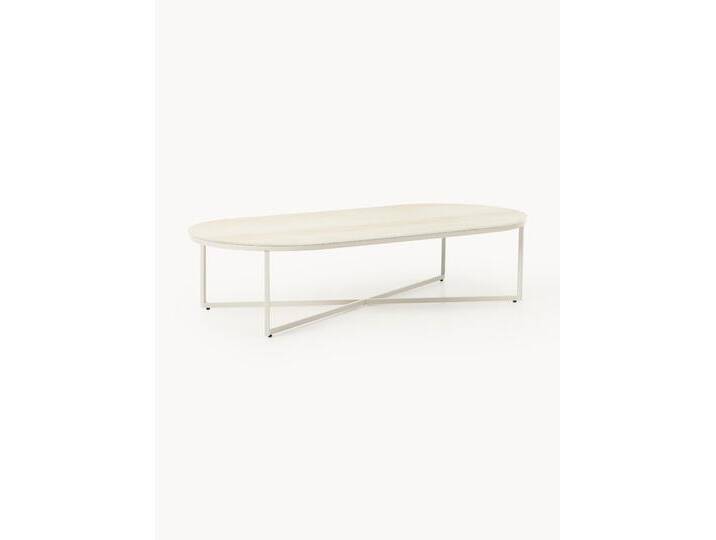 Ovaler Couchtisch Antigua mit Glasplatte in Marmor-Optik von Westwing-Collection