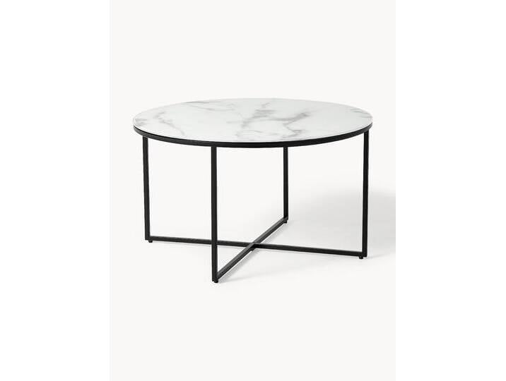Runder Couchtisch Antigua mit Glasplatte in Marmor-Optik Runder Couchtisch Antigua mit Glasplatte in Marmor-Optik von Westwing-Collection