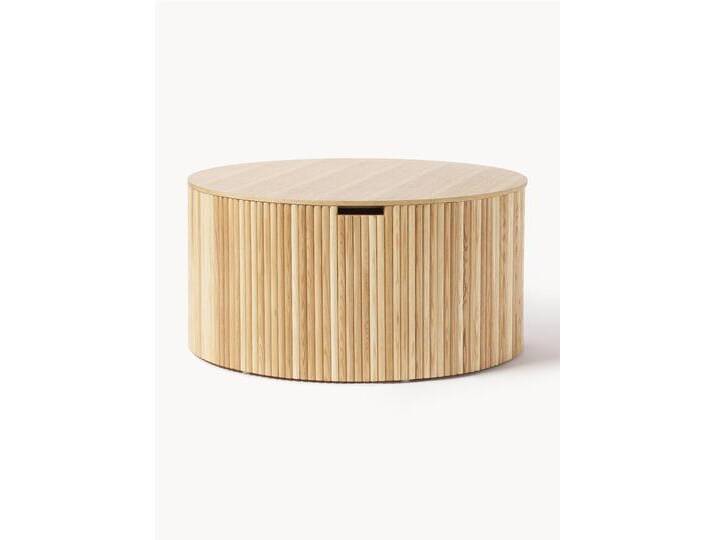 Runder Holz-Couchtisch Nele mit Stauraum von Westwing-Collection