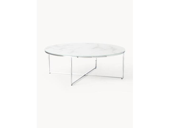 Runder XL-Couchtisch Antigua mit Glasplatte in Marmor-Optik von Westwing-Collection