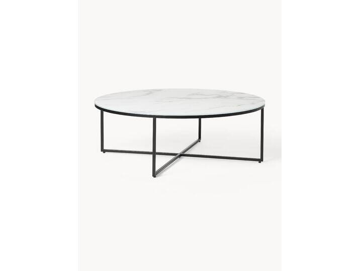 Runder XL-Couchtisch Antigua mit Glasplatte in Marmor-Optik von Westwing-Collection