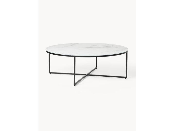 Runder XL-Couchtisch Antigua mit Glasplatte in Marmor-Optik von Westwing-Collection