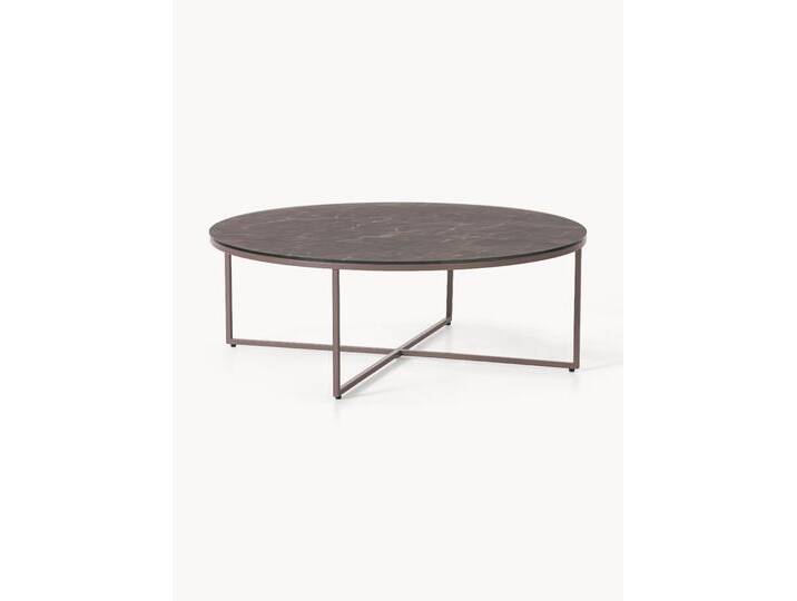 Runder XL-Couchtisch Antigua mit Glasplatte in Marmor-Optik von Westwing-Collection