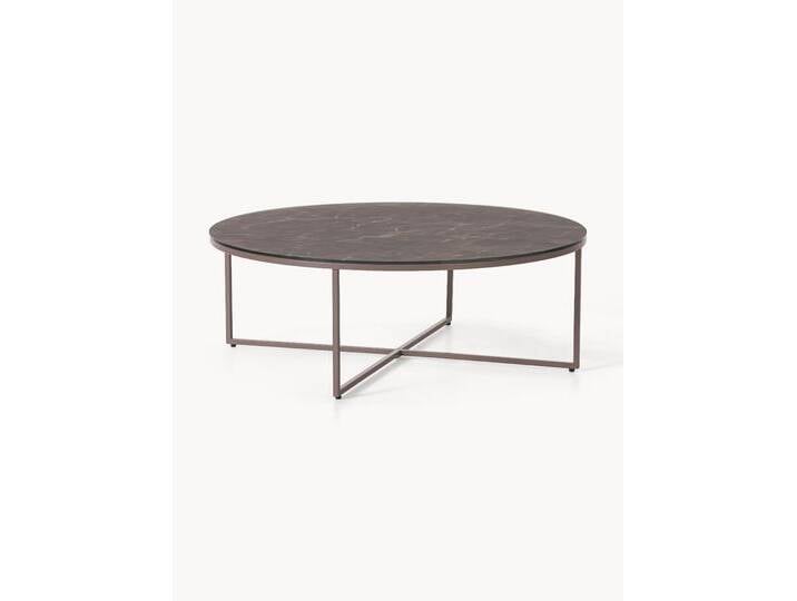 Runder XL-Couchtisch Antigua mit Glasplatte in Marmor-Optik von Westwing-Collection
