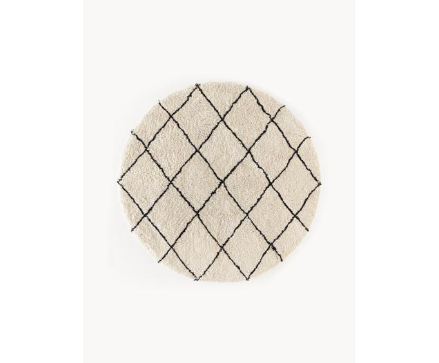 Runder flauschiger Hochflor-Teppich Naima, handgetuftet von Westwing Collection