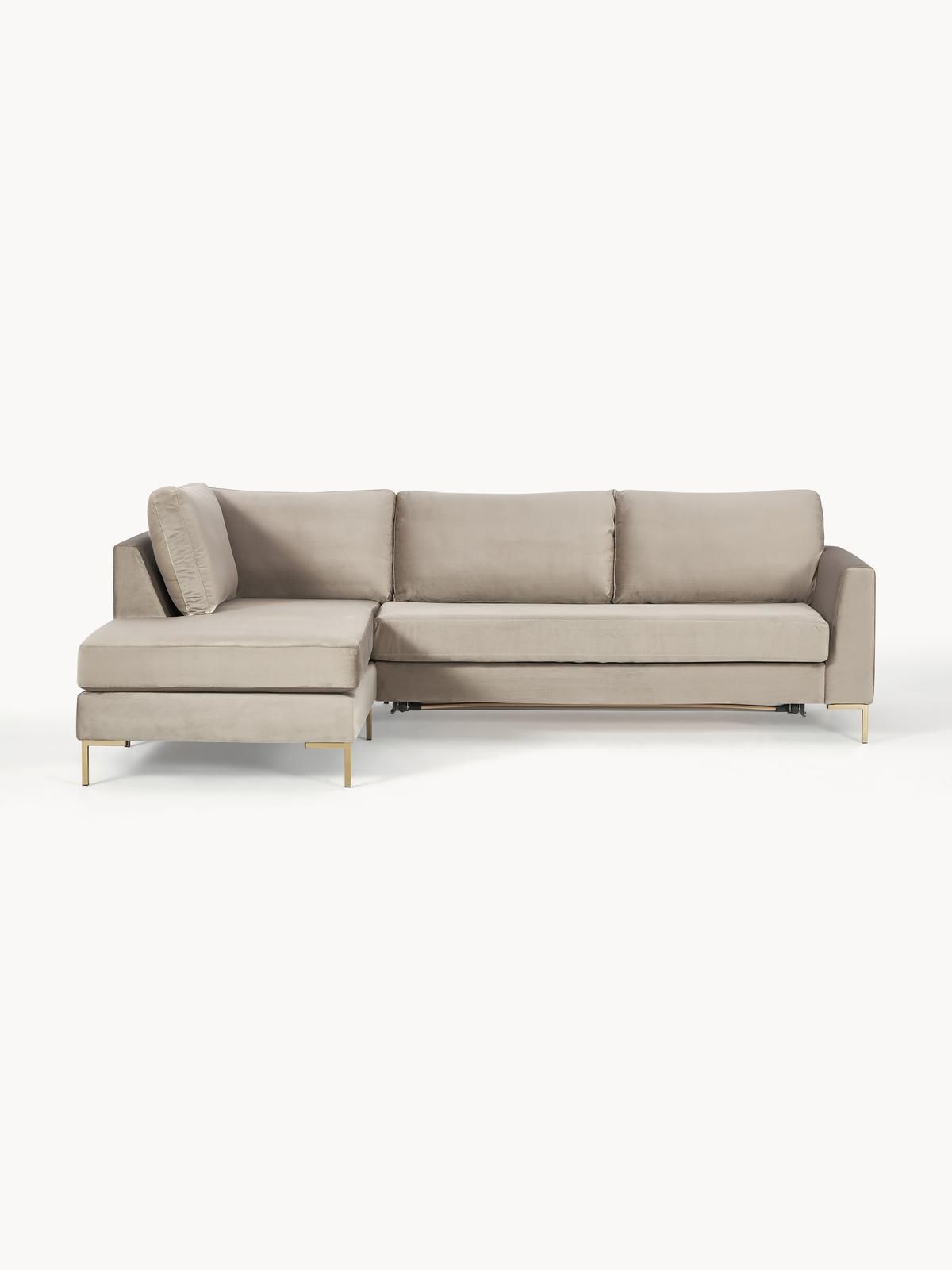 Samt-Schlafsofa Luna (3-Sitzer) mit Matratze von Westwing Collection