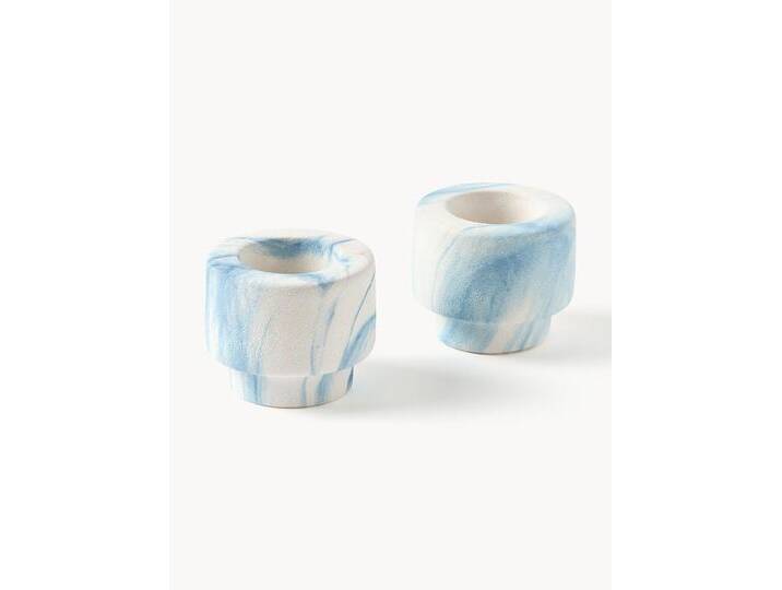 Teelichthalter Kiko in Marmor-Optik, 2er-Set von Westwing-Collection