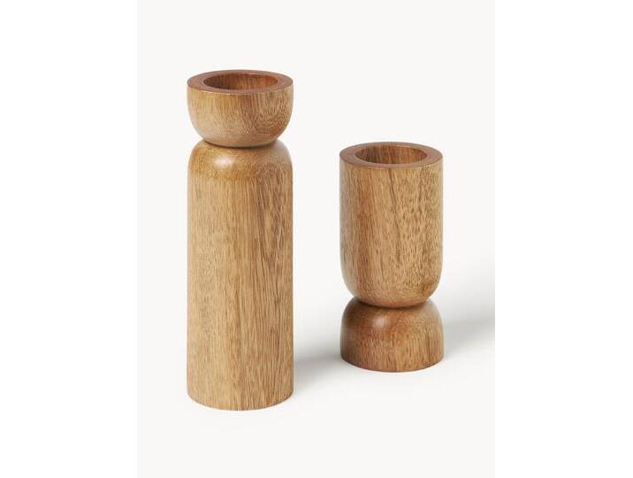 Teelichthalter Matti aus Mangoholz, 2er-Set Teelichthalter Matti aus Mangoholz, 2er-Set von Westwing-Collection
