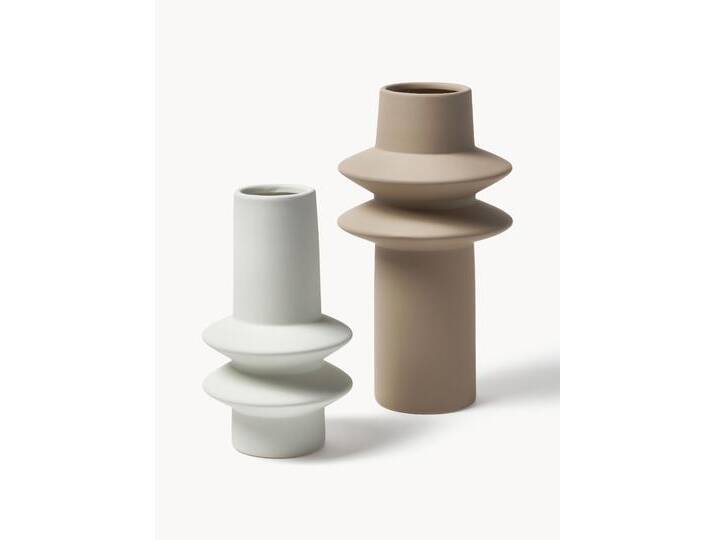 Vasen Isen aus Steingut, 2er-Set Vasen Isen aus Steingut, 2er-Set von Westwing-Collection